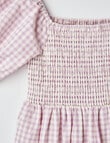 Switch Short Sleeve Tiered Dress Gingham, Lavender product photo View 02 S