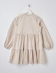 Switch Long Sleeve Gingham Dress, Stone product photo View 02 S