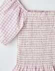 Switch Short Sleeve Shirred Top Gingham, Lavender product photo View 02 S