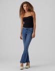 Vero Moda Scarlet Mid Rise Flared Jeans, Medium Blue Denim product photo View 02 S