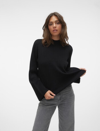 Vero Moda Saba Long Sleeve High Neck Pullover, Black product photo