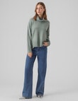 Vero Moda Doffy Long Sleeve Cowl Neck Pullover, Dark Forest product photo View 02 S