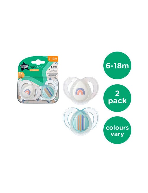 Tommee Tippee Nightime Soother, 2pk, 6-18m, Assorted product photo View 07 L