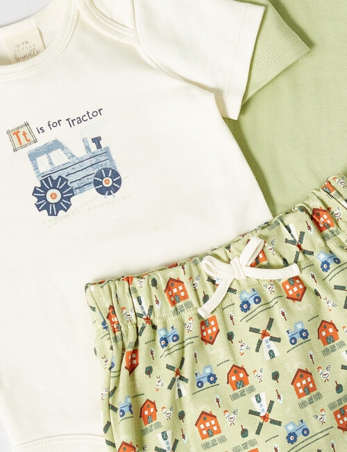 Little Bundle T Is For Tractor Barn Set, 3-Piece, Green product photo View 02 L