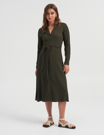 ONLY Martina Long Sleeve Midi Shirt Dress, Rosin product photo