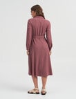 ONLY Martina Long Sleeve Midi Shirt Dress, Rose Brown product photo View 02 S