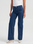 ONLY Madison High Waisted Wide Pocket Jeans, Medium Blue Denim product photo View 02 S