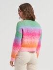 ONLY Gita Long Sleeve Round Neck Knit Sweater, Fuchsia Purple product photo View 02 S