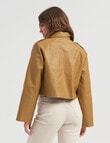 ONLY Vera Faux Leather Jacket, Dull Gold product photo View 03 S