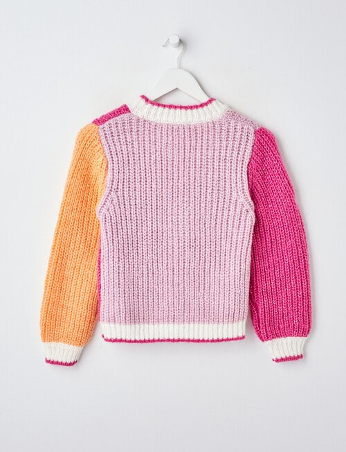 Switch Colourblock Cardigan, Pink Multi product photo View 02 L