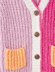 Switch Colourblock Cardigan, Pink Multi product photo View 03 S