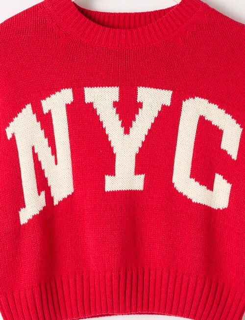 Switch NYC Cropped Knit Jumper, Red product photo View 02 L
