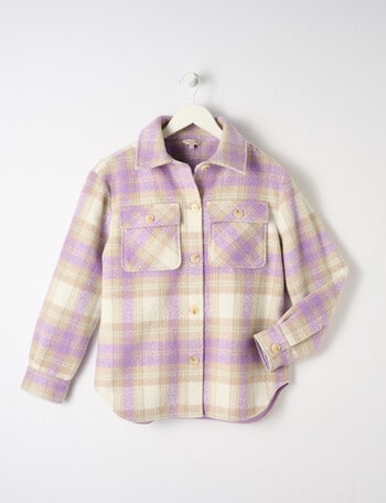 Switch Check Shacket, Lavender product photo