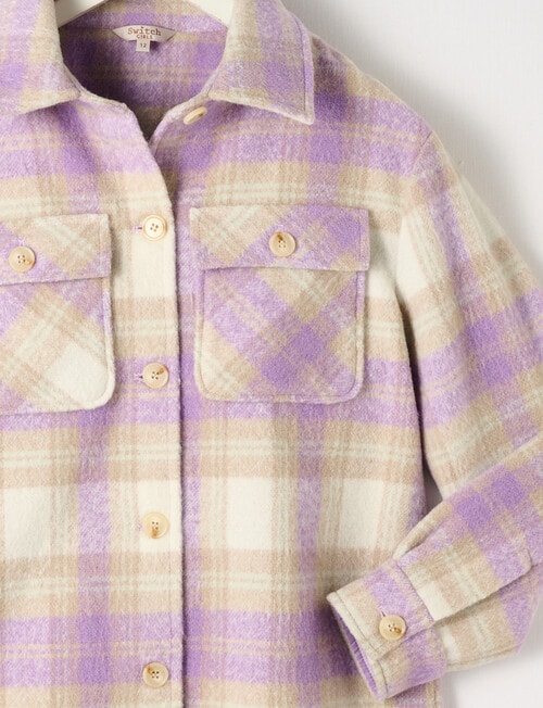 Switch Check Shacket, Lavender product photo View 02 L