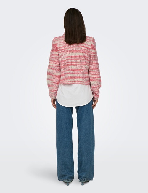 ONLY Carma Long Sleeve Knit Pullover, Pink & Pumice Stone product photo View 02 L