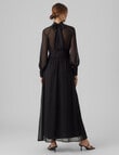 Vero Moda Gaila Long Sleeve V-Neck Maxi Dress, Black product photo View 02 S