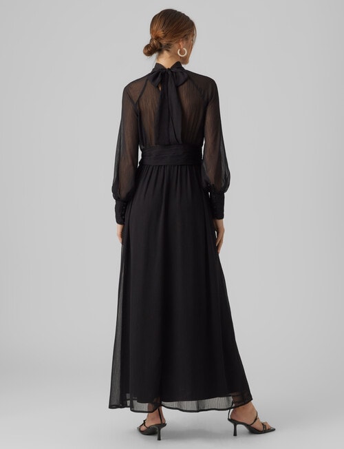 Vero Moda Gaila Long Sleeve V-Neck Maxi Dress, Black product photo View 02 L