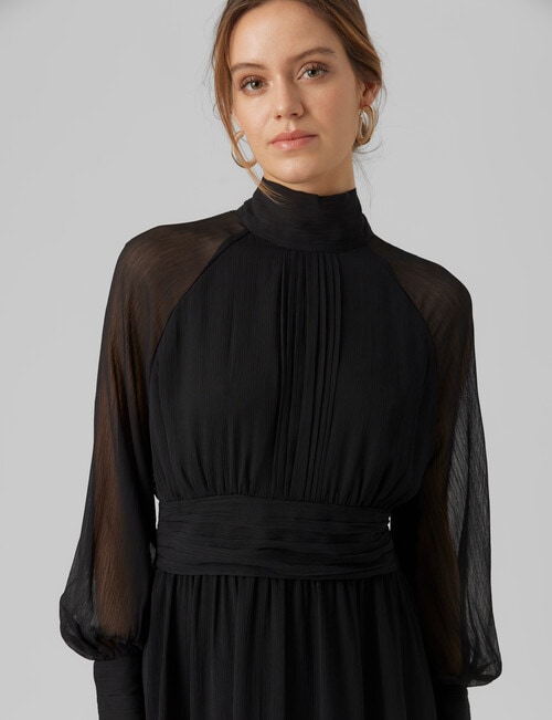 Vero Moda Gaila Long Sleeve V-Neck Maxi Dress, Black product photo View 03 L