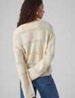Vero Moda Oda Long Sleeve O-Neck Pullover, Birch product photo View 02 S