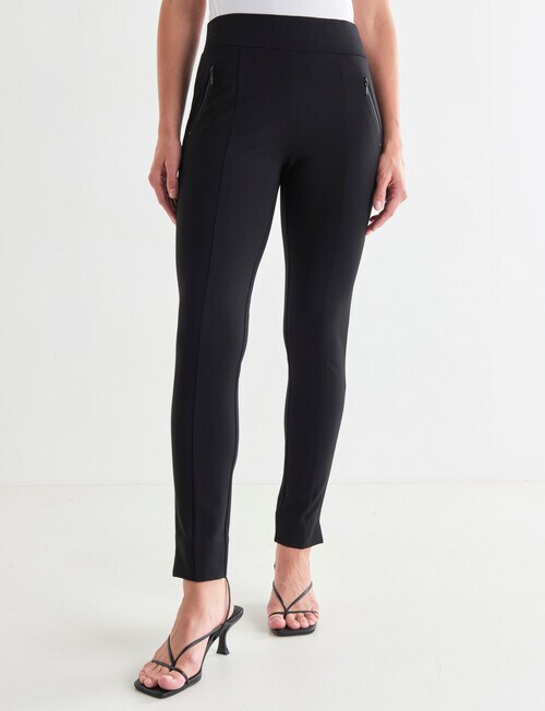 Oliver Black Slim Leg Ponte Shorter Length Pant, Black product photo