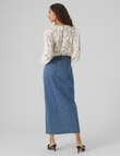 Vero Moda Denim Just High Rise Ankle Skirt, Medium Blue Denim product photo View 03 S