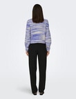 ONLY Carma Long Sleeve Knit Pullover, Blue & Pumice Stone product photo View 02 S