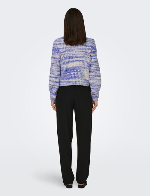 ONLY Carma Long Sleeve Knit Pullover, Blue & Pumice Stone product photo View 02 L