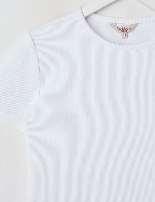 Switch Short Sleeve Rib Tee, White product photo View 02 L