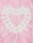 Switch Heart Tie Dye Short Sleeve Rib Tee, Light Pink product photo View 02 S