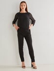 Oliver Black 3/4 Sleeve Double Layer Top, Black product photo View 03 S