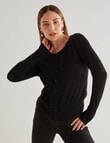 Oliver Black Long Sleeve Crew Neck Cardigan, Black product photo View 05 S