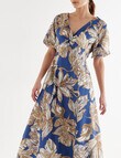 State of play Leaf Print Odette Dress, Blue product photo View 06 S