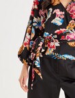 Whistle Wrap Print Top, Black product photo View 04 S