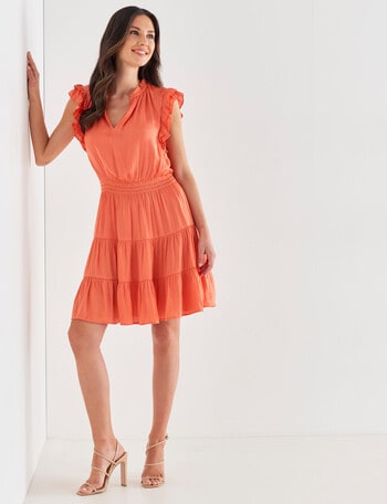 Whistle Satin Mini Dress, Tangerine product photo