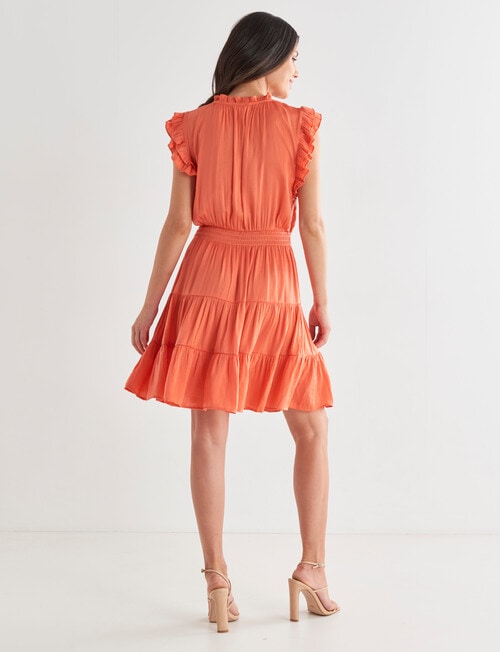 Whistle Satin Mini Dress, Tangerine product photo View 02 L
