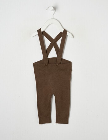 Milly & Milo 100% Merino Knit Overalls, Chocolate product photo