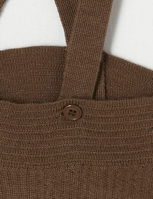 Milly & Milo 100% Merino Knit Overalls, Chocolate product photo View 03 L