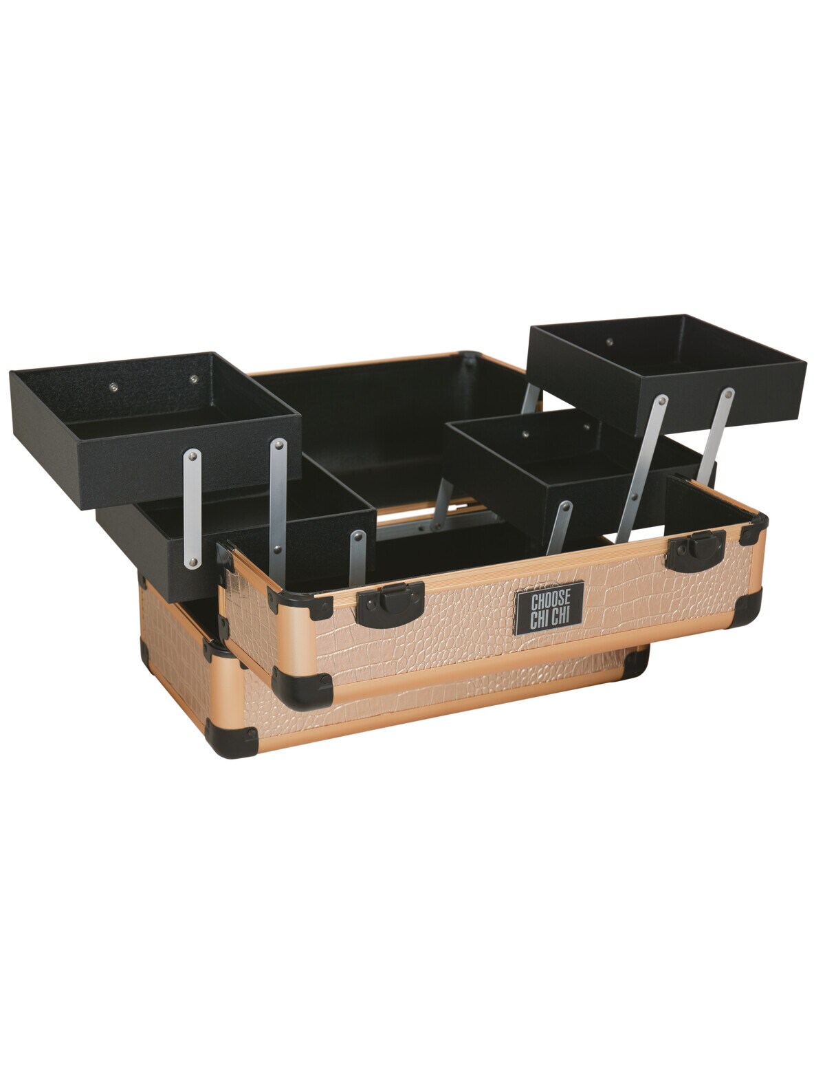 Chi Chi Large Beauty Case Rose Gold Croc Gift Sets