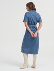 ONLY Lana Denim Short Sleeve Long Dress, Medium Blue product photo View 02 S