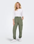 ONLY Caro Pull Up Cargo Pants, Oil Green 15 product photo View 02 S