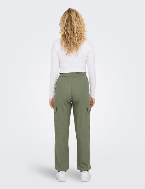 ONLY Caro Pull Up Cargo Pants, Oil Green 15 product photo View 03 L
