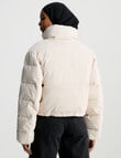 Calvin Klein Corduroy Cropped Puffer Jacket, Putty product photo View 02 S