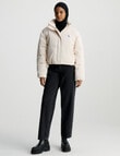 Calvin Klein Corduroy Cropped Puffer Jacket, Putty product photo View 04 S
