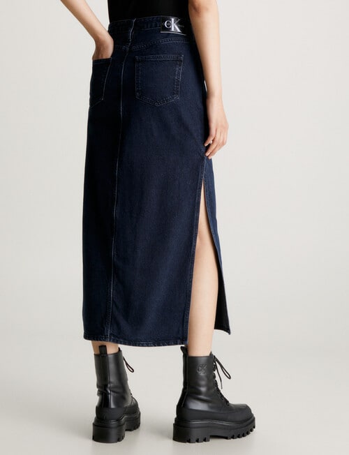 Calvin Klein Denim Maxi Skirt, Blue product photo View 02 L