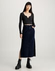 Calvin Klein Denim Maxi Skirt, Blue product photo View 04 S