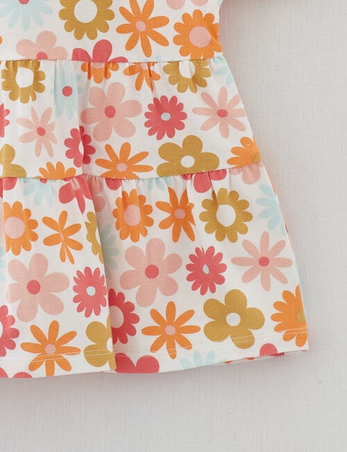 Teeny Weeny Large Floral Dress, White & Orange product photo View 03 L