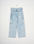 Switch Wide Leg Cargo Jean, Washed Blue product photo View 02 S