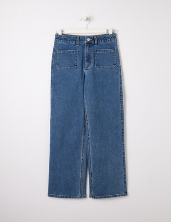 Switch Zoe Wide Leg Pocket Jean, Mid Blue product photo