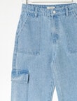 Switch Rylee Cargo Denim Jeans, Mid Blue product photo View 03 S