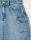 Switch Cargo Denim Skirt, Mid Blue product photo View 02 S